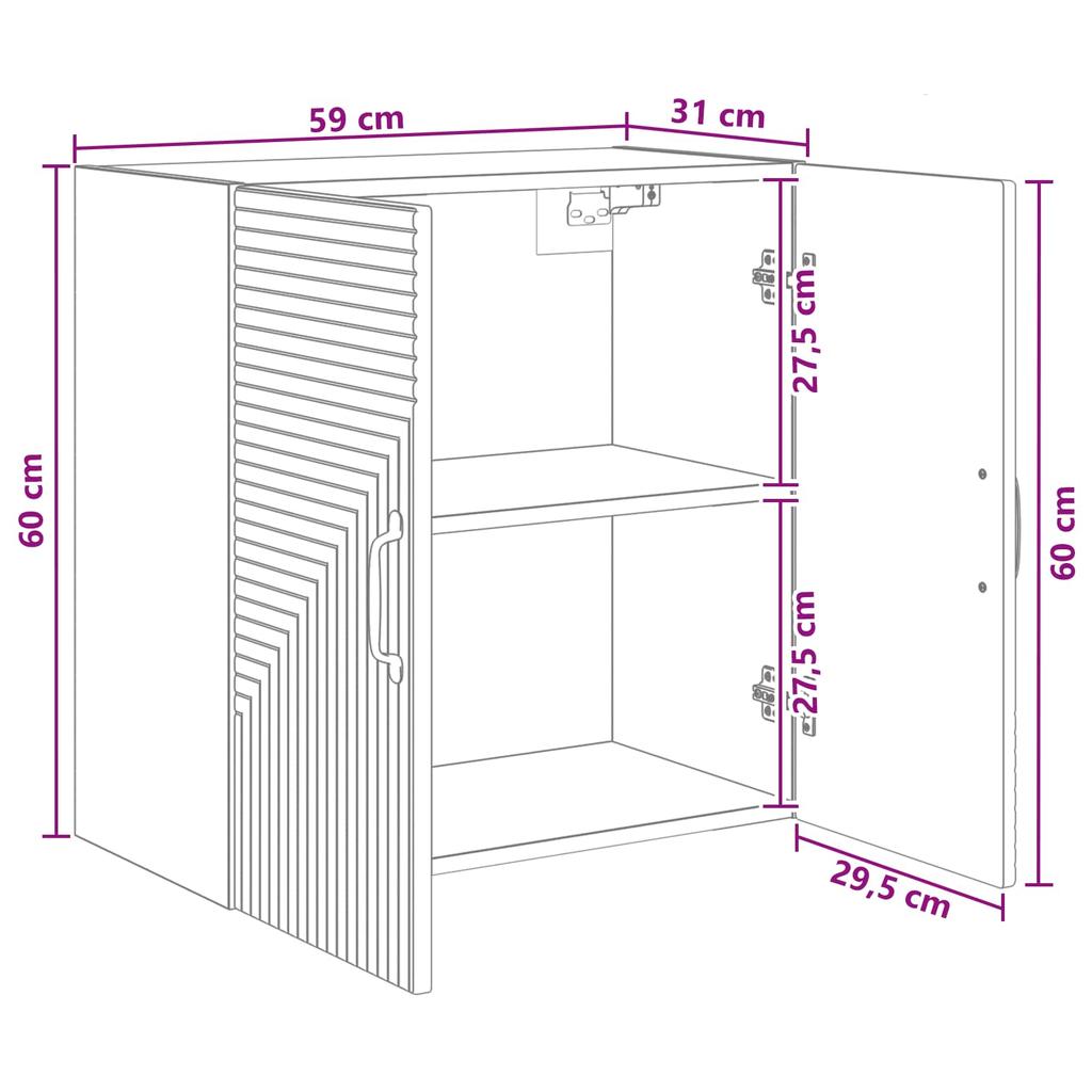 Wall Mounted Cabinet Artisan Oak 59 x 31 x 60 cm Particleboard