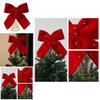 Christmas Tree Topper With Red Flannel Fabric Star And Bow For Holiday Decor