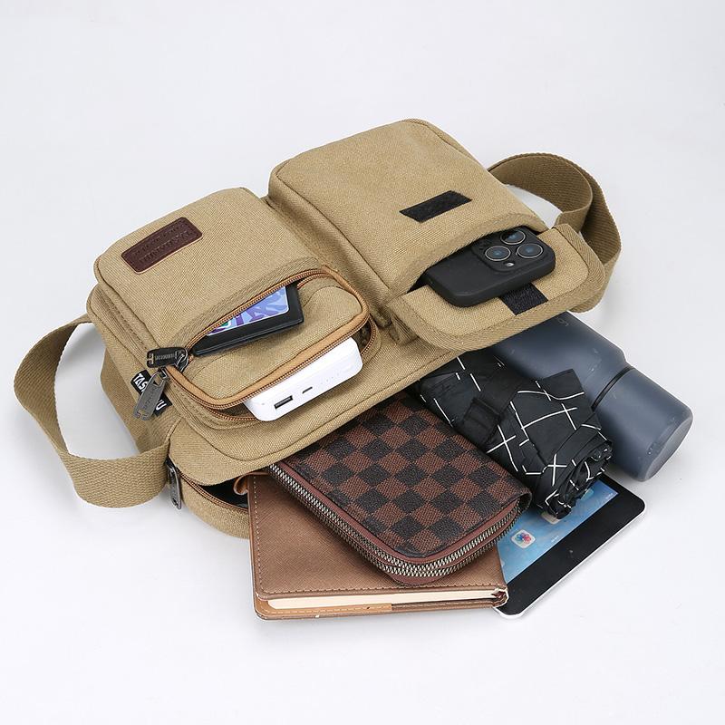 Men Canvas Shoulder Bags Casual Tote Travel Men's Crossbody Bag Luxury Messenger Bags Fashion High Quality Handbag