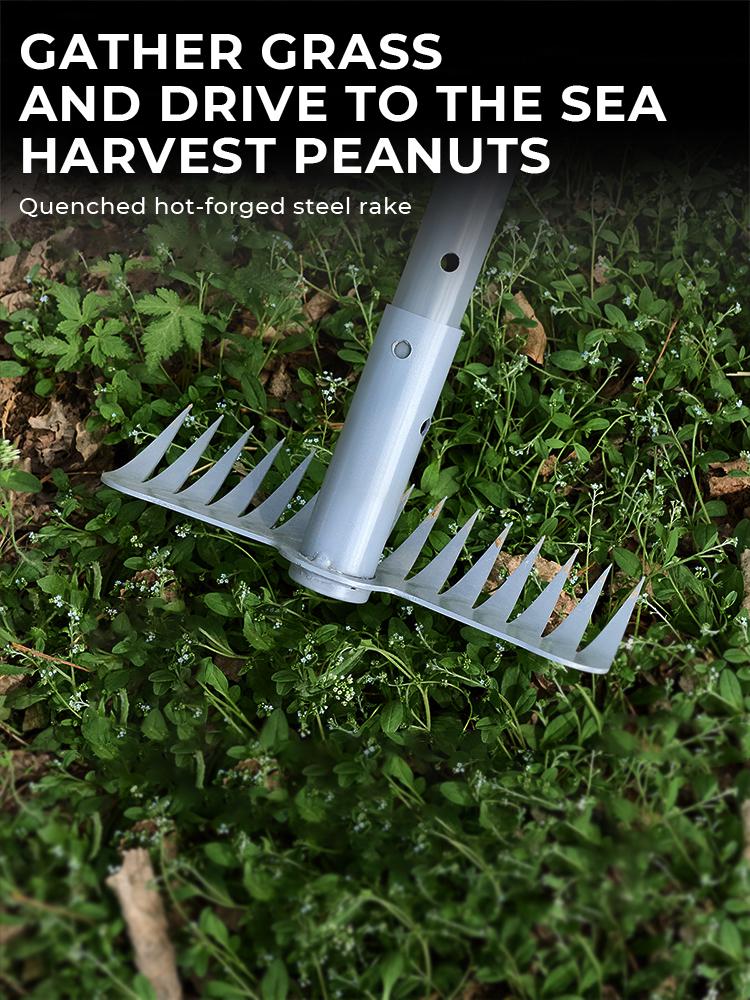 1Pc Weeding Rake Head 15 Teeth Garden Claw Rake Metal Steel Nail Rake Weed Tooth Scraper Heavy Gardening Loose Soil Weeding Tool