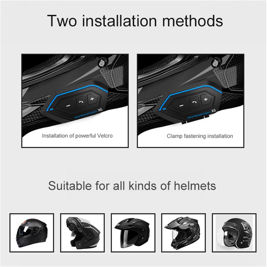 The Latest  Helmet Headset Motorbike BT Interphone Motorcycle Bluetooth Helmet Intercom Stereo Headset for Cell Phone 2 Rider