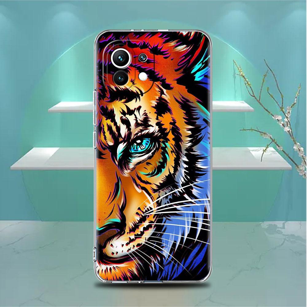 

Прозрачный чехол для Xiaomi Mi Poco X3 NFC M3 Pro F3 F1 11 Lite 12 Note 10 11T 9T, прозрачный чехол для телефона Лев, Тигр, Волк Redmi Note 9S