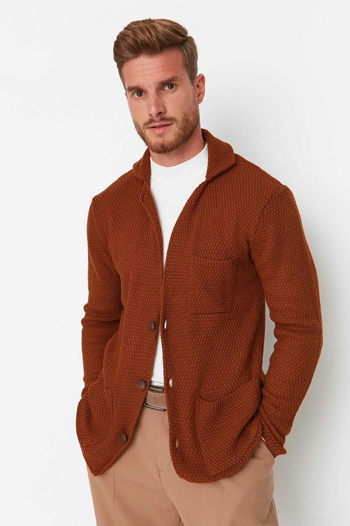 

Мужской кардиган коричного цвета TMNAW21HI0098..