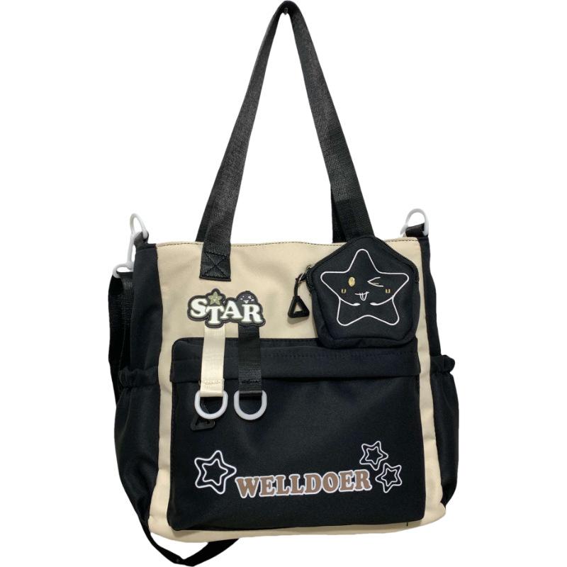 School Bag Japanese Ins Cute Student Portable Tutoring Bag High Value Large Capacity Casual Shoulder Bag Versatile Sweet Backpack