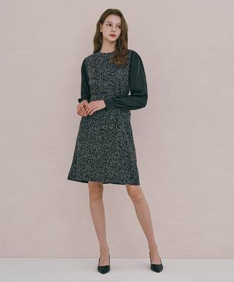 SOUP Color Mixed Sleeve Dress (Sabopf1)