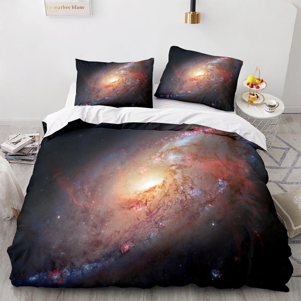 

Комплект постельного белья Starry Sky размера King/Queen, комплект мягкого постельного белья Night Sky Galaxy Blue Purple, романтическая звезда, полиэстеровое одеяло 140x200cm 3pcs