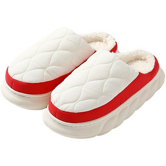 Men's Non-Slip Waterproof Indoor Fur Slippers - Warm, Thick-Soled, Cotton House Slippers
