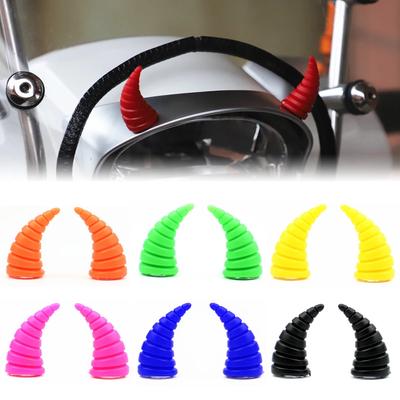 2 Stück Helm Flair Große Lange Schwarze Teufelshörner für Motorradhelm Universell Motorrad Styling Dekoration Helmzubehör