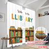 2pcs 2D flat printing Curtain Welcome Library Psychology 100% Polyester Fabric Without Electricity Festive Curtains Perfect for
