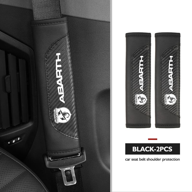For Abarth Car Seat Shoulder Belt Cover Safety Belt Protector Pad Auto Interior Accessories FIAT 500 FR 500X Grande Punto Tipo