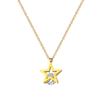Pentagram Zircon Minimalist Wind Furnace Real Gold Necklace Female Collarbone Chain Accessories