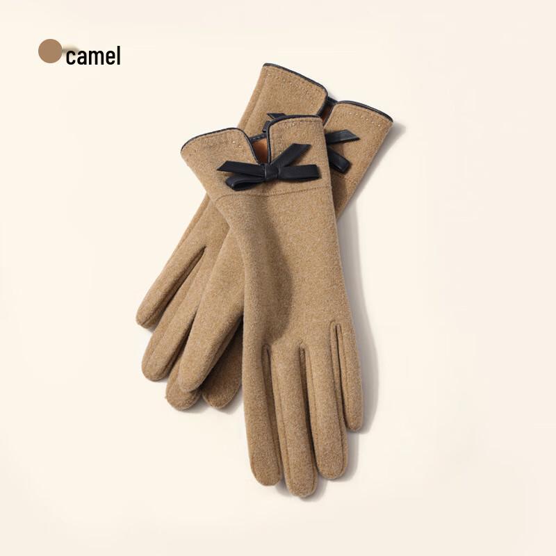 

Women s Winter Thermal Plush Lined Gloves with Bowknot One Size