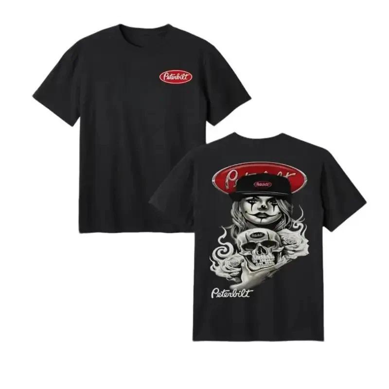 Peterbilt Skull T-Shirt, Vintage Pinup Girl & Skull Graphic, Jennifernolan Truck XS