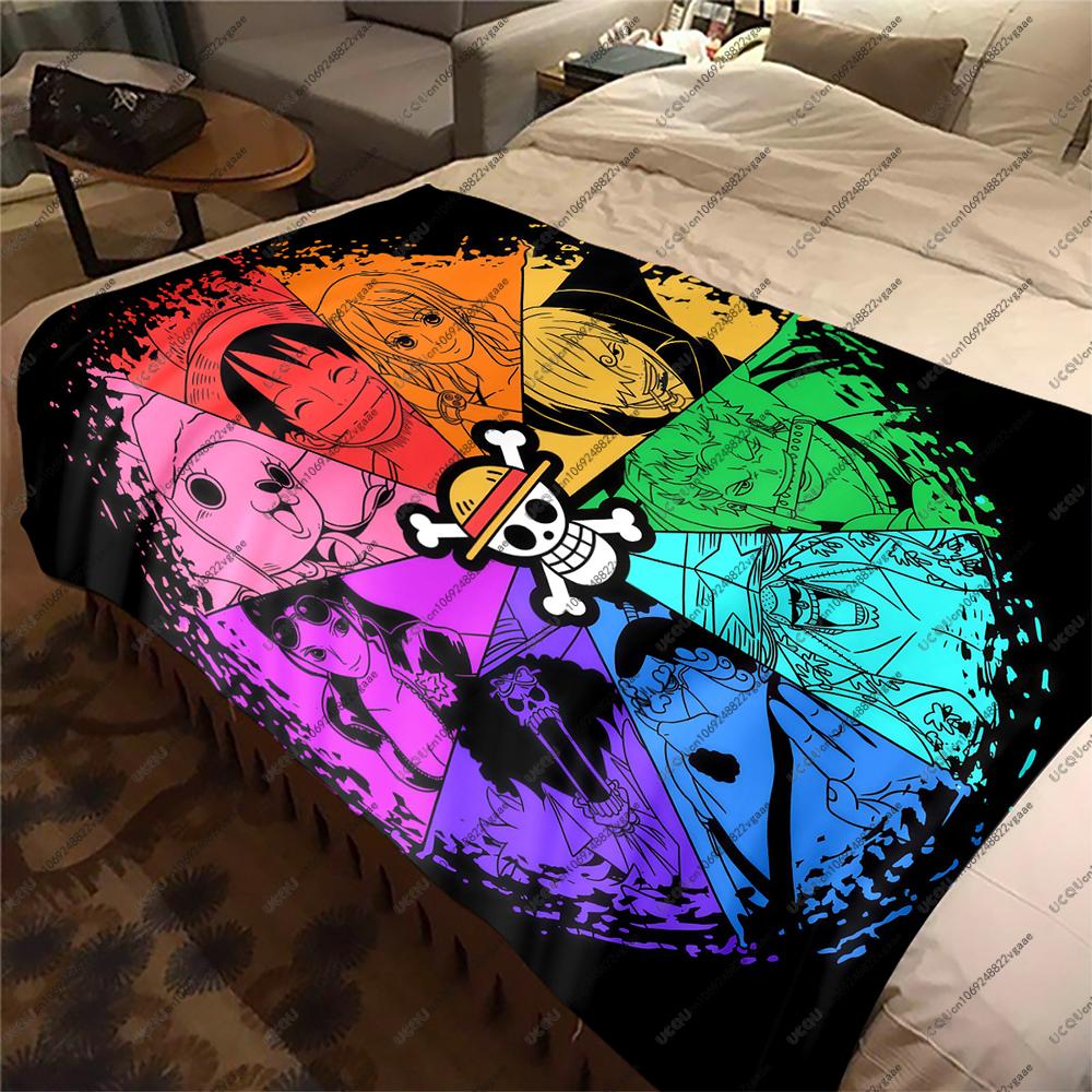 Anime ONE PIECE Luffy Soft Cozy Throw Flannel Blanket Gift Sofa Bed Travel Office Warm Autumn Winter Soft Christmas Halloween