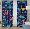 2pcs Curtain for Bedrooms, Dinosaur Prints Cartoon Animal Curtains and Window Supplies Living Room, Kitchen Decoration