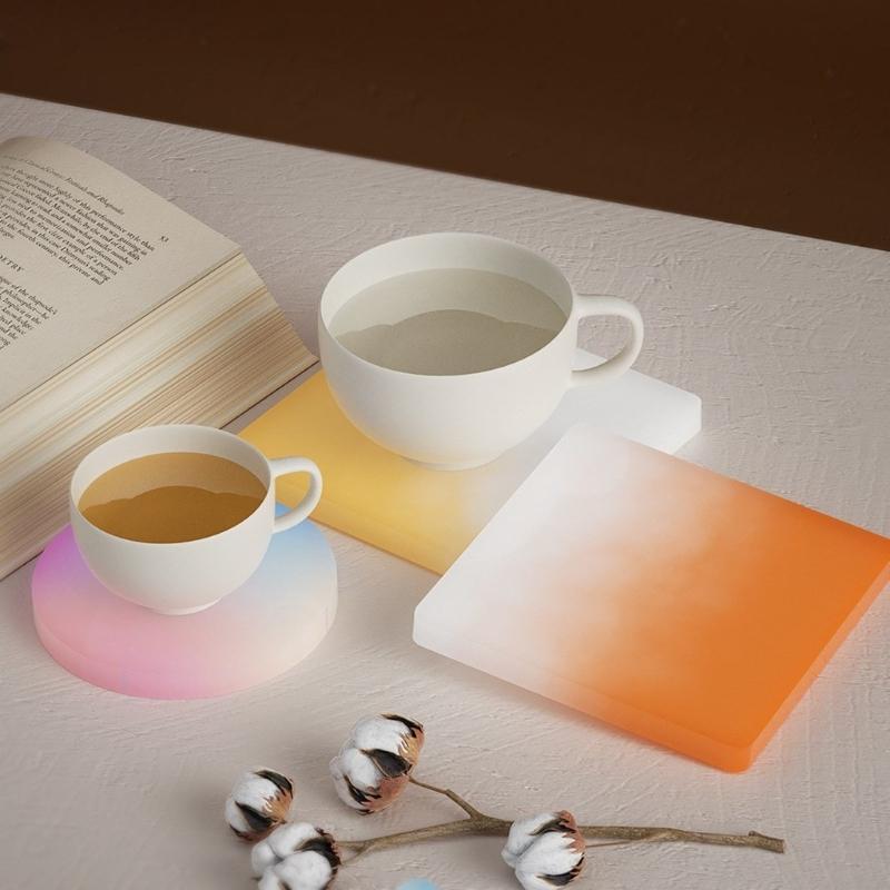 Versatile Silicone Casting Mold Epoxy Resin Mold Versatile Round/Square Coaster Ornaments Mould Jewelry Making Tool