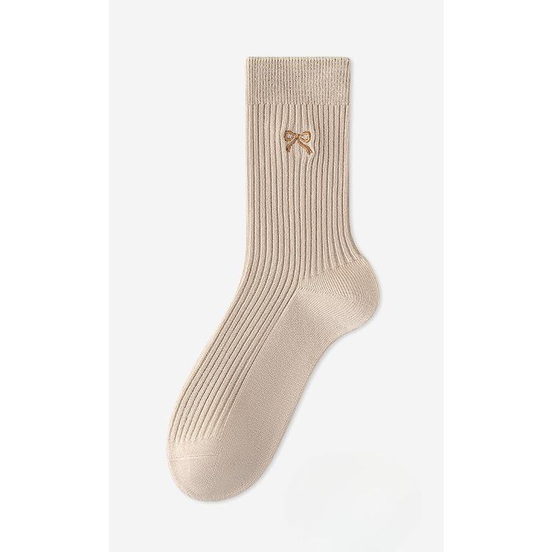 Women's Autumn Antibacterial and Deodorizing Socks, Pure Cotton Mid-calf Socks, Breathable and Sweat-absorbing Versatile Socks