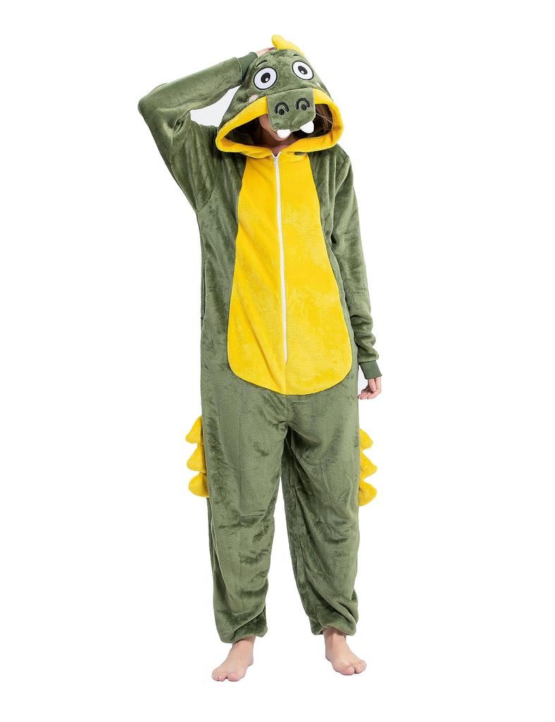 dorawithme Crocodile Kigurumi Pajamas for Animal Cosplay Unisex Adults, Loungewear, Costume, Halloween, Christmas, (Size M)