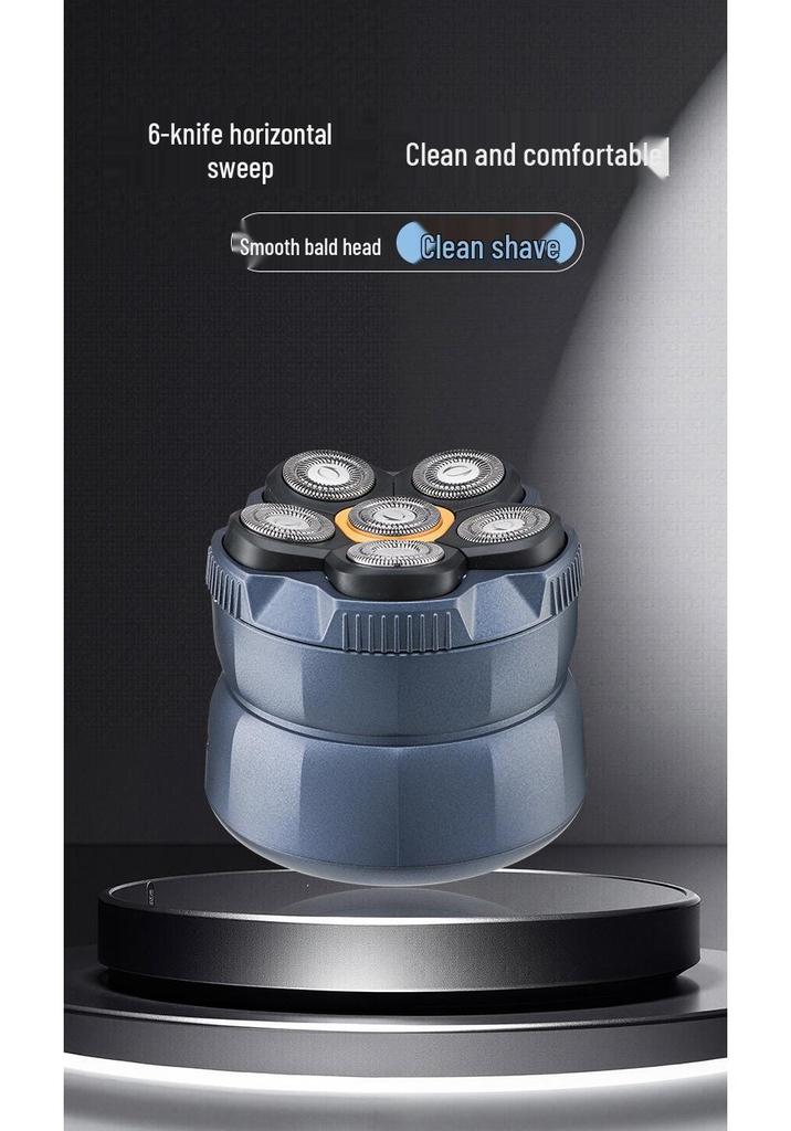 High-Power Washable 6D Bald Head & Beard Trimmer with Magnetic Blades for Men