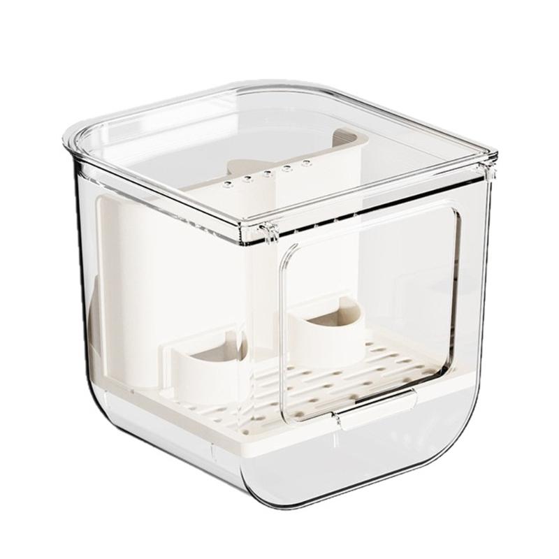 

Automatic Feeding System Bird Feeder Hanging Design Prevents Food Spillage For Bird Cages Transparent ABS Durable 1