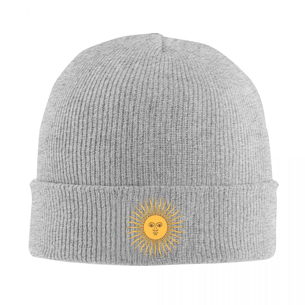 Sun Of May Flag Of Argentina Warm Knitted Cap Fashion Bonnet Hat Autumn Winter Outdoor Beanies Hats for Unisex Adult