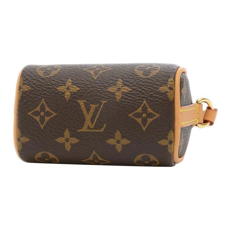Louis Vuitton Speedy Coated Canvas With Leather Pillow Bag Portable Coin Purse Extra Mini Women's Brown M00544