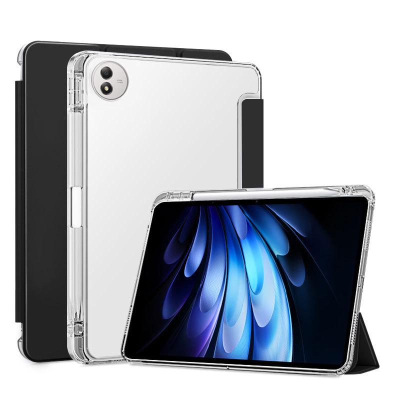 Vivopad 5 Pro 12.1\" Magnetic Tri-Fold Case with Pen Slot - Transparent Frosted Soft Shell