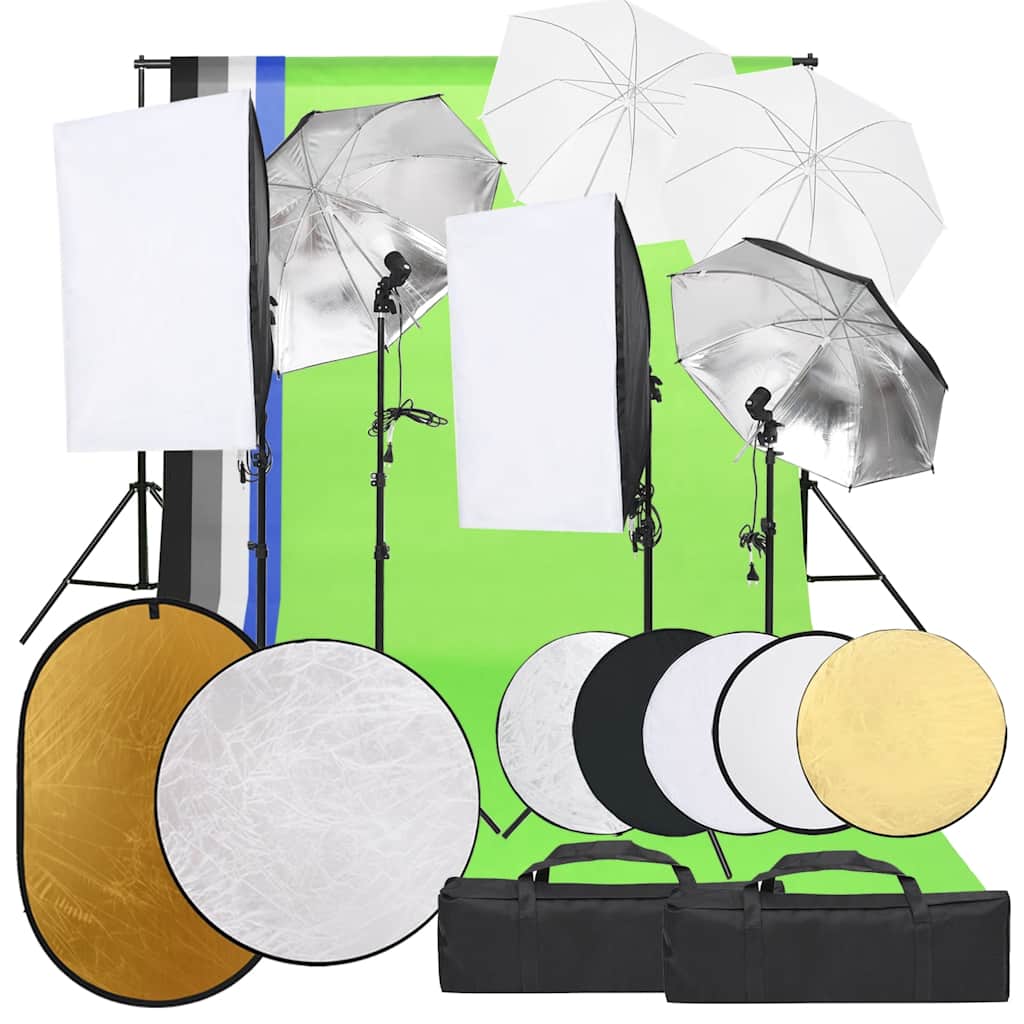 Vidaxl Studio-Set mit Lampen, Hintergründen und Reflektoren