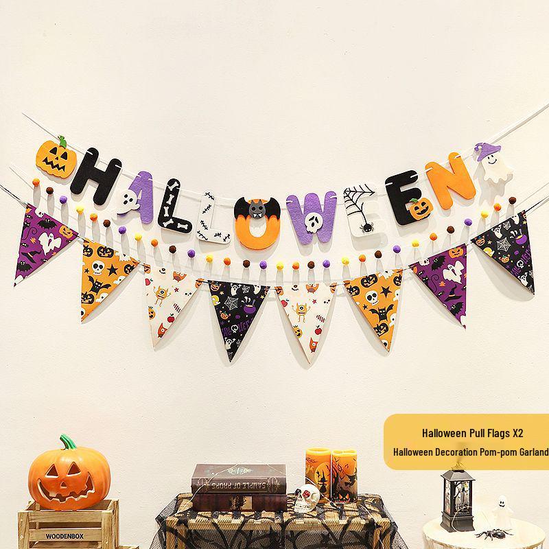 Halloween Hanging Decor: Flags, Flowers, and Ornaments for a Spooky Atmosphere