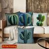 2D Vintage Cactus Print Square Throw Pillow Cases** Pattern Cushion Cover Suitable For Sofa Bedroom Car Pillow Cover