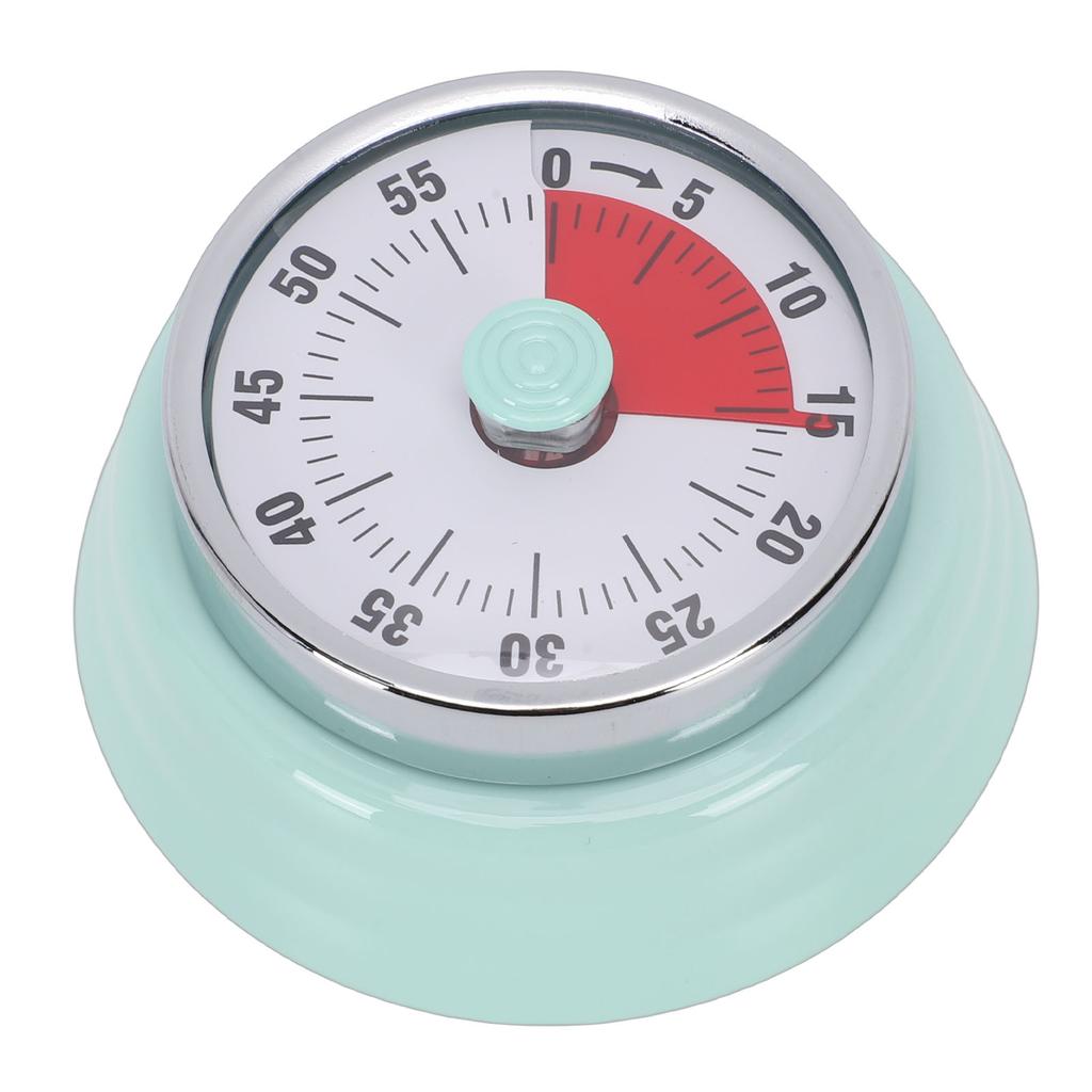 Vintage Kitchen Timer Stainless Steel 60 Minute Countdown Visual Timer with Sound Reminder for Cooking Work Study Yellow
