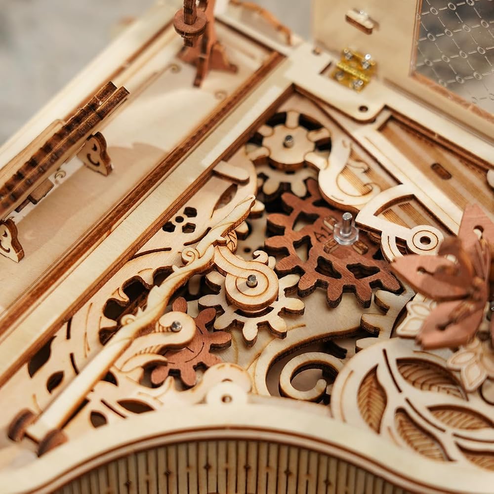 ROKR 3D Wooden Puzzle Mechanical Piano Music Box DIY Craft Kit