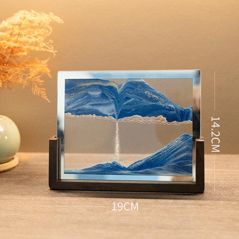 

Рамка из орехового дерева Песочный пейзаж Движущийся песок Картина Песочные часы 3D Квадратная Картина из текучего песка Декор для офиса дома Подарки