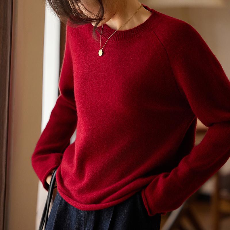 Women's Cashmere Sweater Qinghe Cashmere 30% Cashmere 70% Wool Autumn and Winter Pullover Warm and Fashionable