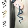 Silver Serpent Ear Jewelry 1 Pair Vintage Gothic Snake Earrings, Retro Punk Front Back Personalized Cuffs for Girls Stud Halloween Animal Statement
