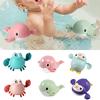 Brinquedos de banho para bebês baleia/pinguim/caranguejo piscina relógio para meninos meninas brinquedo flutuante de plástico