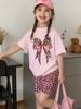 Mädchen Kurzarm-Shorts-Set, Sommer/Herbst Mode Mädchen Kurzarm-Shorts Outfit
