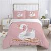 Beautiful Swan Duvet Cover Set With Pillow Cases, 3D Printed Wildlife Quilt Cover Comforter Covers For Boys Girls And Zipper