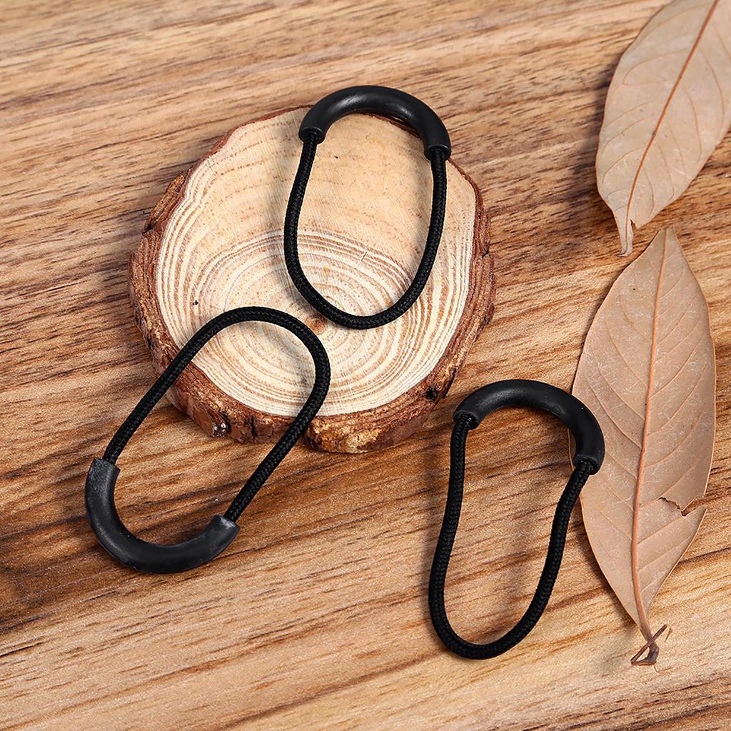 10 Stück Tasche EDC Schwarz Reißverschlussanhänger Kordel Seil Clip Schnalle Für Kleidung Tasche Zubehör