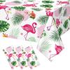 3 Pack Summer Flamingo Tablecloth Party Decorations, Hawaiian Tropical Plastic Table Cloth, Disposable Luau Table Cover for Summer Flamingo Picnic