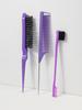 3Pcs Stainless Steel Rat Tail Comb Edge Control Hair Brush for Women's Back Brushing, Hair Brushing, Braiding & Smoothing