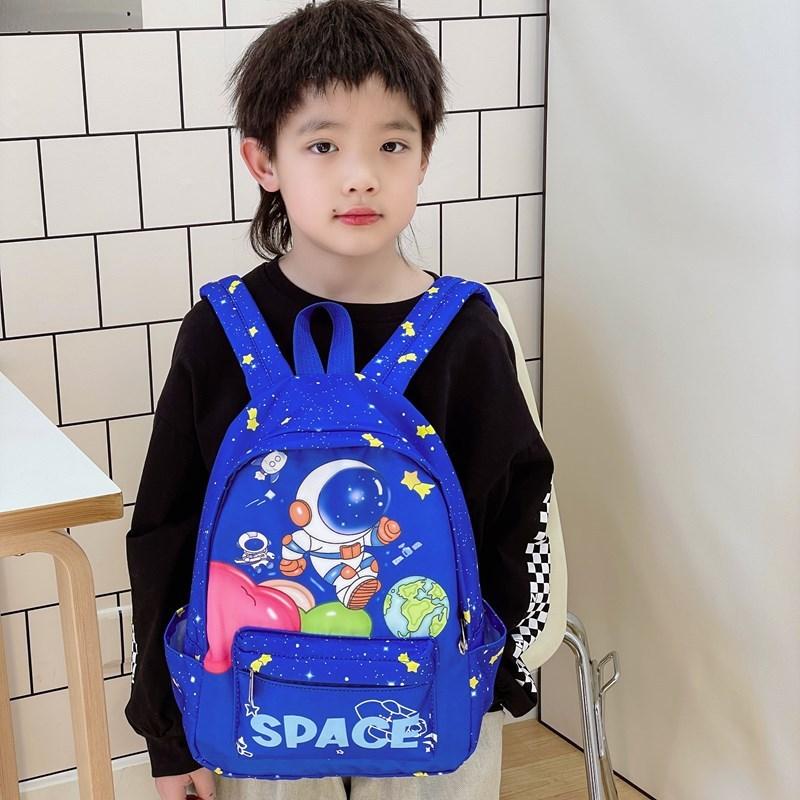 Prints Letters Astronaut Kids Cartoon Backpack Breathable School Bag