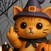 Halloween Cat Figurine Middle Finger Mini Cat Statue Desktop Wizard Hat Cat Ornament for Home Desk Shelf Mantel Party Decoration