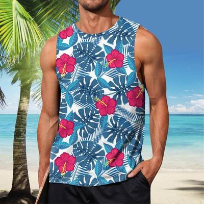 Herren Sommer Surf Strand Tank Top Große Größe Casual Atmungsaktive Ärmelloses Top Lose Print Tank Top Mann Hemd