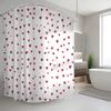 Red Hearts Shower Curtain White Background Cute Love Design Waterproof Bath Decor Elegant Romantic Bathroom Curtains