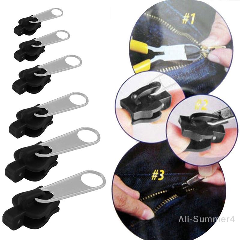 6pcs Instant Zipper Universal Instant Fix Zipper Repair Kit Replacement Zip Slider for DIY Sew