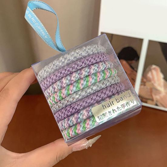 8Pcs Hair Bands High Elasticity Braided Design Hair Ties Soft Breakage Prevention Non-Metallic Hair Accessories