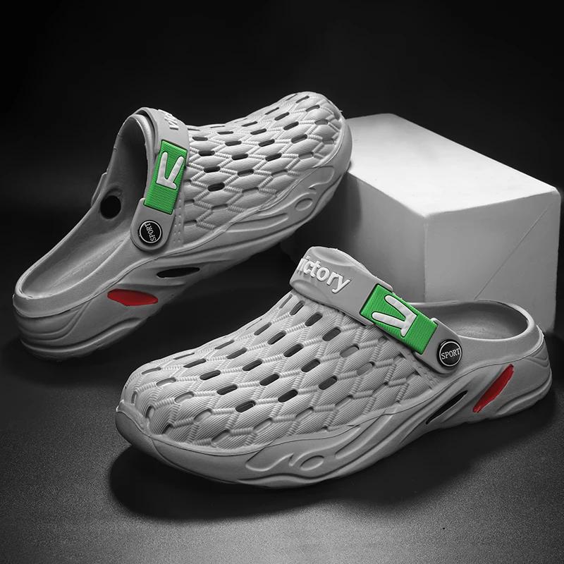 

Літо 2025 Нове Надходження Чоловічі Сандалі Домашні Однотонні Туфлі Протиковзка М яка Підошва Чоловічі Шльопанці Взуття Платформа Великий Розмір 47 48 39 сірий колір