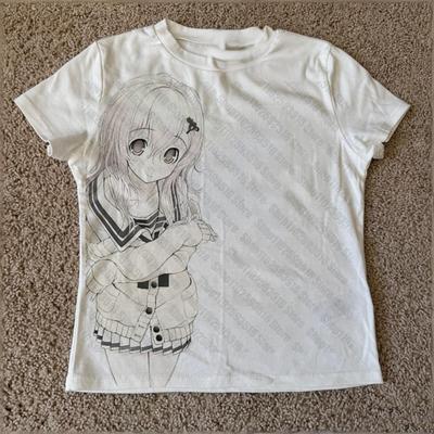 Y2k T-Shirt Grunge Kleidung Y2k Kitty Anime Mädchen Emo 90er Vintage Kleidung für Frauen Ästhetische Kleidung Damen T-Shirts Goth Kpop