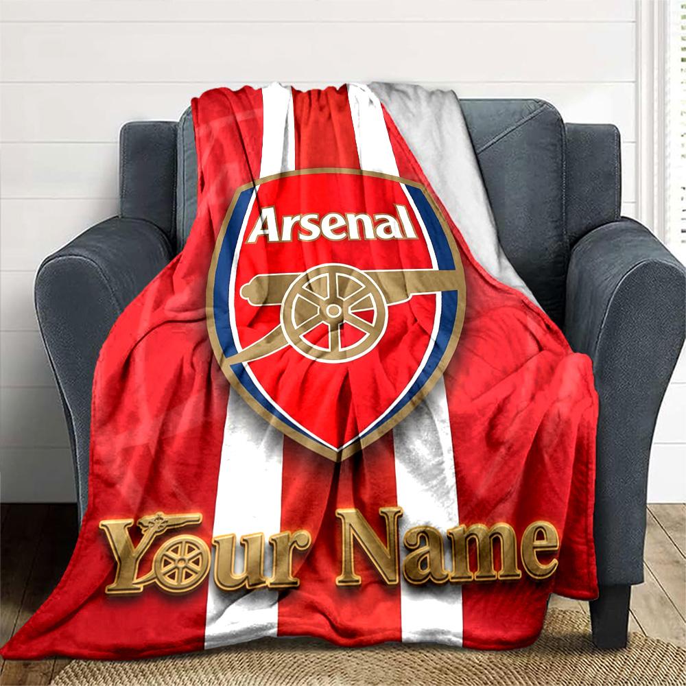 1pc Personalized Name A-Arsenal Blanket, Gift, for Men and Women, Soft Blanket, Good for Sofa Bed Couch Travel, Lightweight Flannel Blanket